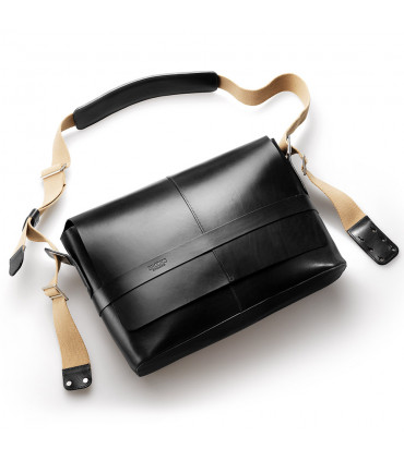 BROOKS BARBICAN LEATHER SHOULDER BAG (BLACK)